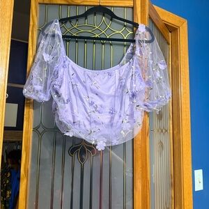 Lavender Floral Women's crop Top